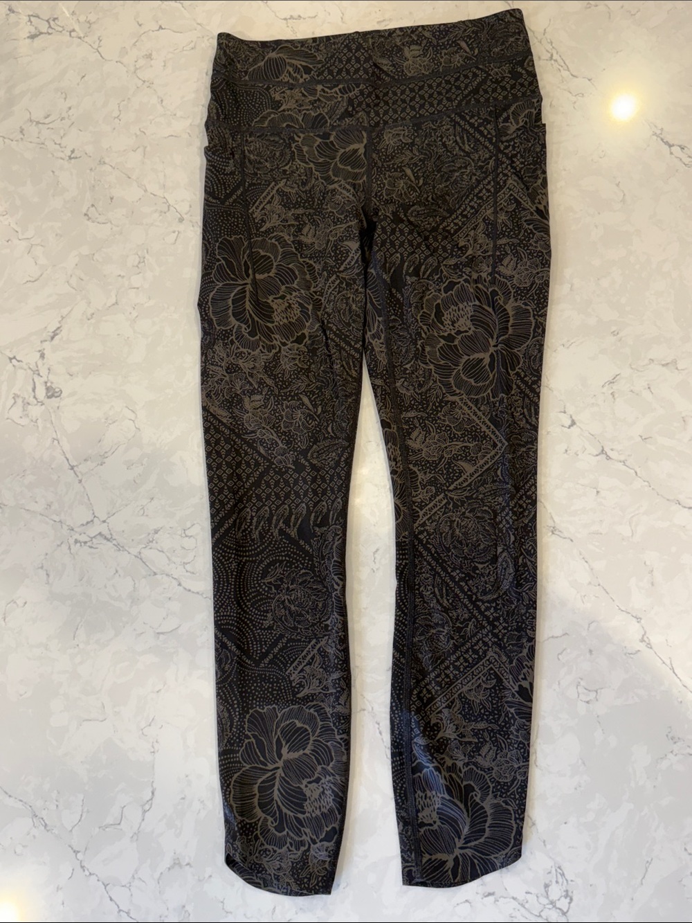 Black Floral Patterned Leggings